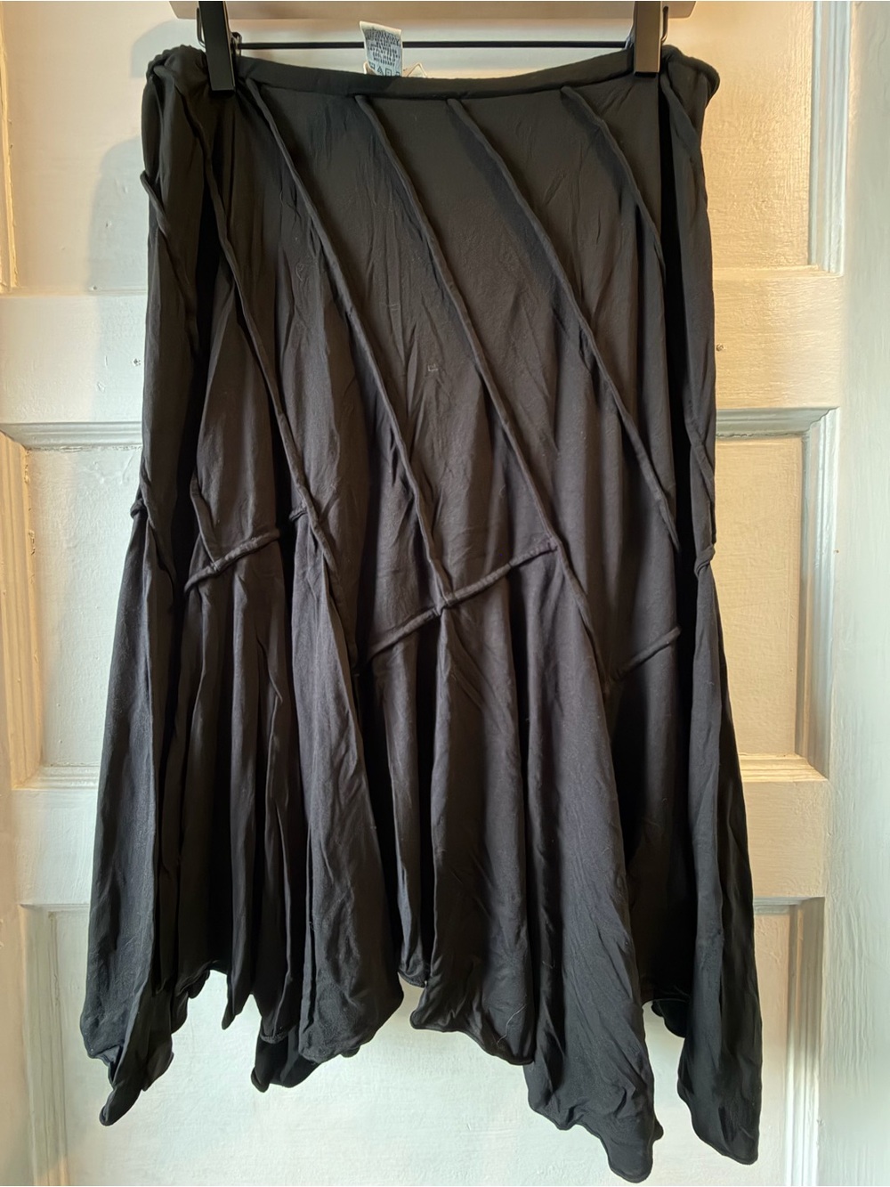 Max Studio Black Asymmetrical Panel Skirt